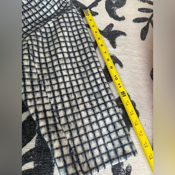 AYR Mohair Wool Houndstooth print‎ White and Navy Coat Size Large - Picture 10 of 11